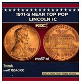 1971-s Lincoln Cent Near Top Pop 1c ms67 rd SEGS