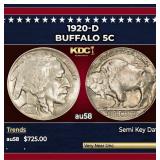 1920-d Buffalo Nickel 5c Grades au58