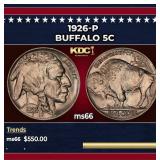 1926-p Buffalo Nickel 5c Grades ms66