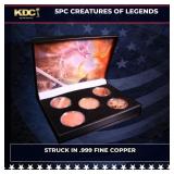 5 Copper Coin Creatures Of Legends Set 5oz Of Copp