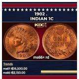 1902 Indian Cent . 1c ms66+ rd SEGS