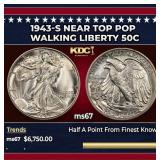 1943-s Walking Liberty Half Dollar Near Top Pop 50
