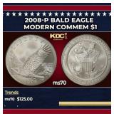 2008-P Bald Eagle Modern Commem Dollar $1 ms70 SEG