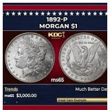 1892-p Morgan Dollar $1 ms65 SEGS