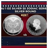 2024 Tokelau 1 oz Silver $5 Zodiac Series: Aries C