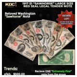 1x 1917 $1 Large Size Red Seal Legal Tender Note 