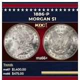 1886-p Morgan Dollar $1 ms66+ SEGS