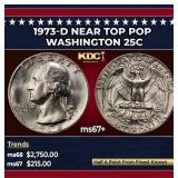 1973-d Washington Quarter Near Top Pop 25c ms67+ S