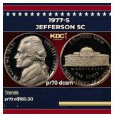 1977-s Proof Jefferson Nickel 5c pr70 dcam SEGS