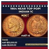 1904 Indian Cent Near Top Pop! 1c ms67 rd SEGS