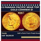 1915-s Panama Pacific Gold Commem Dollar Near Top