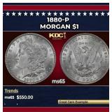 1880-p Morgan Dollar $1 Grades ms65
