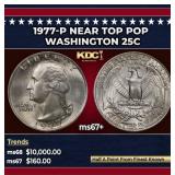 1977-p Washington Quarter Near Top Pop 25c ms67+ S