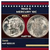 1940-s Mercury Dime 10c ms67 fsb SEGS