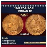 1901 Indian Cent TOP POP! 1c ms67 rd SEGS
