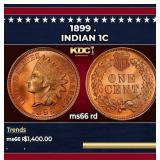 1899 Indian Cent . 1c ms66 rd SEGS