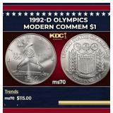 1992-d Olympics Modern Commem Dollar $1 ms70 SEGS