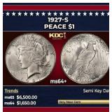1927-s Peace Dollar $1 ms64+ SEGS