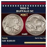 1920-s Buffalo Nickel 5c ms63 USCG