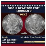 1880-p Morgan Dollar Near Top Pop! $1 ms66+ SEGS