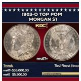 1903-o Morgan Dollar TOP POP! $1 ms67+ SEGS