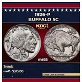 1926-p Buffalo Nickel 5c Grades ms65