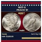 1927-s Peace Dollar $1 ms64 SEGS
