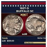 1927-d Buffalo Nickel 5c Grades au58