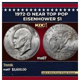 1972-d Eisenhower Dollar Near Top Pop $1 ms67 SEGS