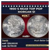 1900-s Morgan Dollar Near Top Pop $1 ms66+ SEGS