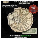 20x 1957 $1 Blue Seal Silver Certificates Grades X