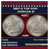 1887-o Morgan Dollar TOP POP! $1 ms66+ SEGS