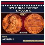 1973-p Lincoln Cent Near Top Pop 1c ms67 rd SEGS