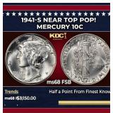 1941-s Mercury Dime Near Top Pop! 10c ms68 FSB SEG
