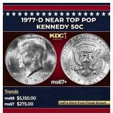 1977-d Kennedy Half Dollar Near Top Pop 50c ms67+