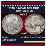 1930-s Buffalo Nickel Near Top Pop 5c ms67 SEGS