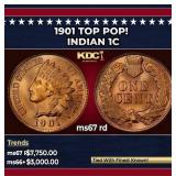 1901 Indian Cent TOP POP! 1c ms67 rd SEGS