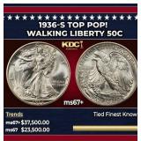 1936-s Walking Liberty Half Dollar TOP POP! 50c ms