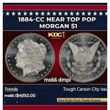 1884-cc Morgan Dollar Near Top Pop $1 ms66 dmpl SE