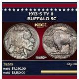 1913-s Ty II Buffalo Nickel 5c ms65+ SEGS