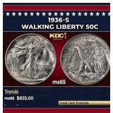1936-s Walking Liberty Half Dollar 50c Grades GEM