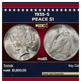 1935-s Peace Dollar $1 ms65 SEGS