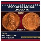 1938-s Lincoln Cent Near Top Pop 1c ms67+ rd SEGS