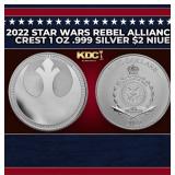 2022 Star Wars Rebel Alliance Crest 1 oz .999 Silv