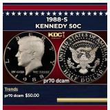 1988-s Proof Kennedy Half Dollar 50c pr70 dcam SEG