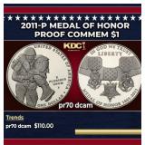 2011-P Medal Of Honor Proof Modern Commem Dollar $