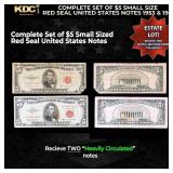 Complete Set of $5 Small Size Red Seal United Stat
