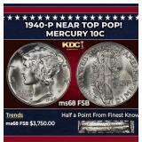 1940-p Mercury Dime Near Top Pop! 10c ms68 FSB SEG