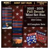 2010-2019 Full Decade Mint Set Run - 254 Coins, 10