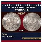 1904-o Morgan Dollar Near Top Pop! $1 ms67 SEGS